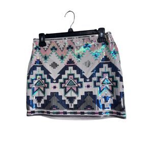 Express Sequin Skirt Multicolor Women's Size XS‎